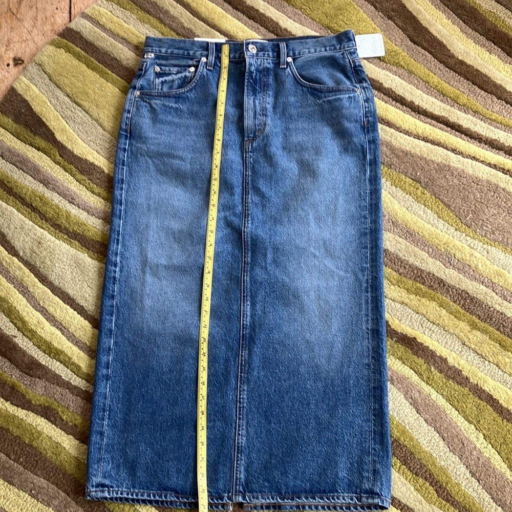 CITIZENS OF HUMANITY free people 
Daru Peri maxi denim Pencil Skirt 28 NW - Picture 10 of 13